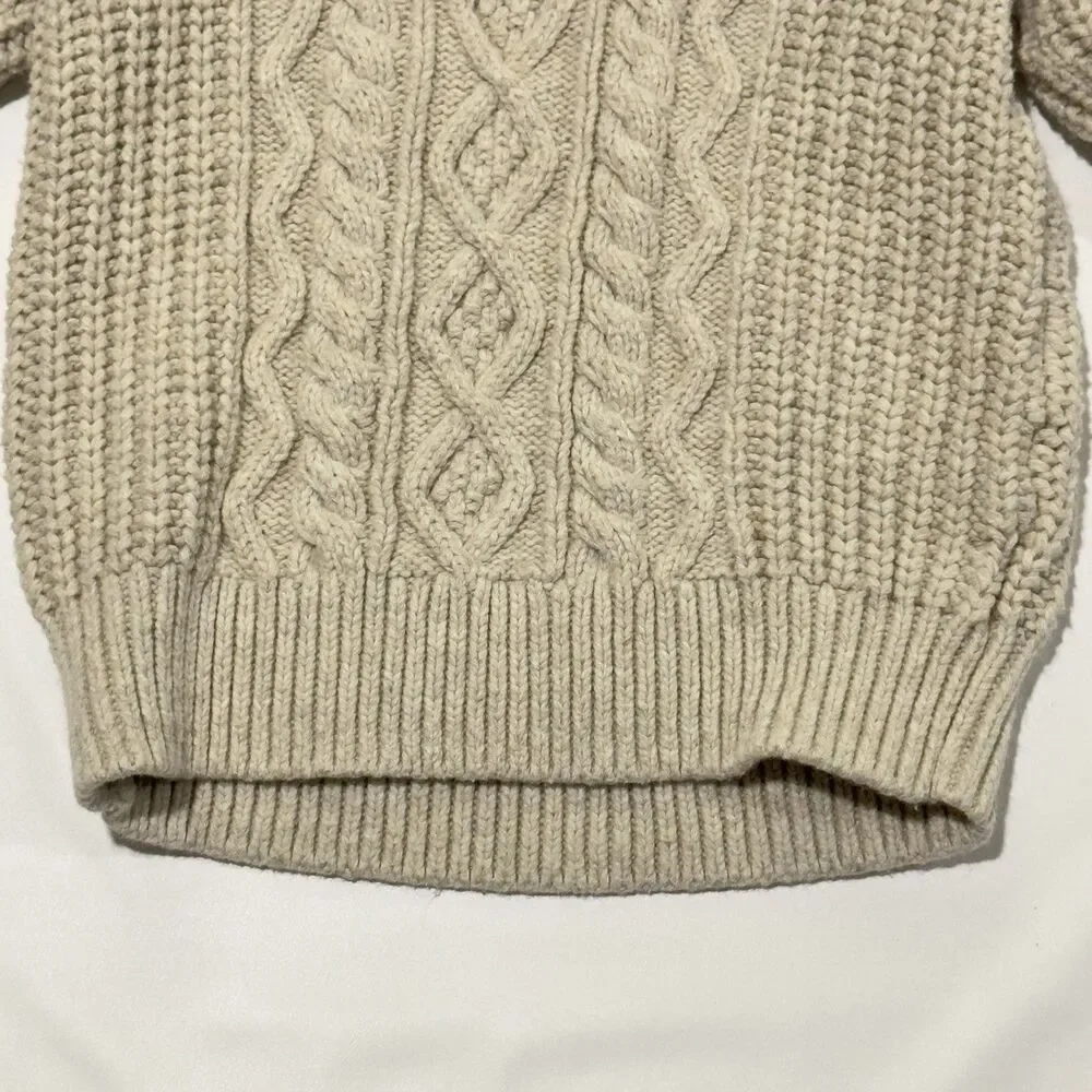 Baby Gap Boys Beige Oatmeal Knit Sweater Size 4yrs Toddler 100% Cotton CableKnit